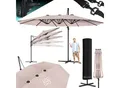 Produktbild: KESSER® Sonnenschirm Doppelsonnenschirm 4,6m x 2,7m Ampelschirm Abdeckung & Windsicherung mit Kurbel & Ständer Kurbelschirm Aluminium wasserabweisend Neigbar Kippbar 360° Drehbar
