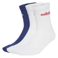 Produktbild: adidas Unisex Linear Crew Cushioned Socks 3 Pairs, Dark Blue/White/White, 8.5-10