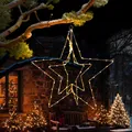 Produktbild: LED Leuchtstern 45cm 3D mit Timer 90 LED zum Aufhängen Innen- und Außenbereich Weihnachtsdeko warmweiß Weihnachtsbeleuchtung Weihnachtsstern