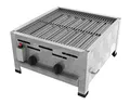 Produktbild: ChattenGlut Professional Gastrobräter 2-flammig Tischgerät Edelstahl Stahlbrenner für Flüssiggas 480x530x270mm (9kW Rost)