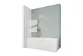 Produktbild: Schulte Badewannenfaltwand Komfort Liane Dekor, Glas, (1 tlg), BxH: 80 x 140 cm, pendelbar, Profilfarbe: Weiß, 5 mm Sicherheitsglas