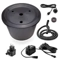 Produktbild: CLGarden Springbrunnenpumpe Set mit kleinem 30l Becken GFK Abdeckung Springbrunnen Pumpe SP1 LED-Beleuchtung Springbrunnenbecken DIY