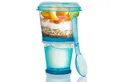 Produktbild: Goods+Gadgets Aufbewahrungsbecher GOODS+GADGETS Müsli To-Go Becher 2in1 mit Kühlfach & Klapp-Löffel, (Milchkühlfach & Klapp-Löffel), Joghurt 2-Go Reise-Becher