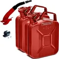 Produktbild: BW Kraftstoffkanister Metall Benzinkanister 2x 5 Liter mit Ausgießer Rot RAL 3000 TÜV-geprüft und UN-Zulassung Made in Europe