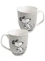 Produktbild: The Peanuts Snoopy Tasse Kaffeetasse Becher Kaffeebecher Grau mit Punkten 280 ml