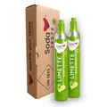 Produktbild: SodaTASTE CO2-Zylinder kaufen 2er-Pack (Reservezylinder) für Wassersprudler, mit natürlichem Limettenaroma, ohne Sirup, für bis zu 120l gesprudeltes Wasser mit Geschmack, zuckerfrei