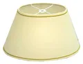 Produktbild: Lampenschirm Oval Creme + Gold Soutaches 25-15-16 Nippel Loch 13mm Oben