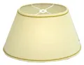 Produktbild: Dirk Davids Leuchten GmbH Lampenschirm Lampenschirm Oval Creme Gold Soutache 25-15-16 Nippel Loch 13mm Oben