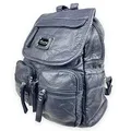 Produktbild: kennydoo moderner Damen Rucksack von Kumixi 160432 I weiches Leder Imitat, viele Fächer (marine blau)