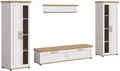 Produktbild: xonox.home Wohnwand Wohnkombination Verona, (4tlg. Set bestehend aus Lowboard, Wandboard, 2x Vitrine groß), Sibiu Lärche Nachbildung Melamin Modern 336x161x40 cm