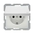 Produktbild: Berker 47516069 Schutzkontakt-Steckdose mit Klappdeckel, Q.x, polarweiß samt