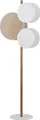 Produktbild: Stehlampe Stoff Metall E27 150 cm hoch Weiß Kiefer 3-flammig Skandinavisch Stehleuchte