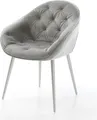 Produktbild: DELIFE Esszimmerstuhl Gaio-Flex Samt Grau 4-Fuß konisch Edelstahl