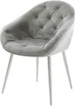 Produktbild: DELIFE Polsterstuhl Gaio-Flex, 4-Fuß konisch Edelstahl Samt Grau
