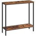 Produktbild: HOOBRO Schmal Konsolentisch mit Ablage, 75 x 22 x 75 cm Beistelltisch, Flurtisch, Kleiner Ausstellungstisch, Sofatisch für kleinen Raum, für Eingang, Flur, Dunkelbraun-Schwarz EBF22XG01