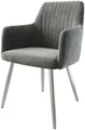 Produktbild: DELIFE Polsterstuhl Greg-Flex, 4-Fuß konisch Edelstahl Samt Grau
