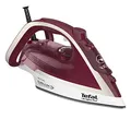 Produktbild: Tefal Ultragliss Plus Dampfbügeleisen, 2800 Watt, Dampfstoß: 250 g/Min., 50 g/Min. Dampfabgabe, kurze Aufheizzeit, Eco Mode, kratzfeste Durilium Airglide Bügelsohle, dunkelrot/silber, FV6810