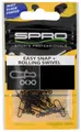 Produktbild: Spro Matt Black EASY SNAP + Rolling Swivel #2+6 12 Stück 11kg Wirbel Predator