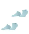 Produktbild: ESPRIT Damen Sneakersocken Uni Multipack W Sn Baumwolle kurz einfarbig 2 Paar, Blau Barely Blue 6588, 35-38