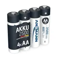 Produktbild: ANSMANN Akku AA 2500 mAh NiMH 1,2 V (4 Stück) - Mignon AA Batterien wiederaufladbar, maxE sorgt für äußerst geringe Selbstentladung für jahrelangen Einsatz