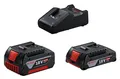 Produktbild: Bosch Professional 18V System Akku Starter-Set (2x GBA 18V 4.0Ah Akku + Schnellladegerät GAL 18V-40, im Karton)