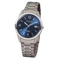 Produktbild: Regent Herren-Armbanduhr silber grau Analog F-433 Titan-Armband URF433