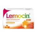 Produktbild: Lemocin Halsschmerztabletten – neu für Erwachsene und mit Orangengeschmack - doppelt aktiv und schnell bei Halsschmerzen - 1 x 24 Lutschtabletten