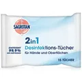 Produktbild: SAGROTAN 2in1 Desinfektions-Tücher 15 St