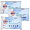 Produktbild: 3x 15 Sagrotan 2 in 1 Tücher für Hände und Oberflächen Samtweich frischer Duft