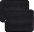 Produktbild: 2 Stück 40 x 30 cm Abtropfmatte Geschirr Silikon Abtropfablage Abtropfhalter ...