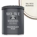 Produktbild: Holzfarbe Holzlack Holzanstrich Holzbeschichtung W420 - Reinweiß RAL 9010 - 750ml