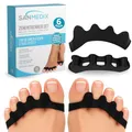 Produktbild: Sanmedix Zehenspreizer für alle Zehen - 3 Paar / 6 Stk. Zehentrenner Silikon, Hallux Valgus, 0% BPA Zehenstrecker für überlappende Zehen, Toe Spacer