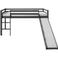 Produktbild: Homestyle4u Kinderbett 90x200 mit Rutsche in Grau 1862