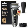 Produktbild: Braun Series 9 Pro+ Rasierer Herren Elektrisch, Elektrorasierer mit 5 Pro Rasierelementen, Langhaarschneider ProTrimmer, Ladestation, 60 Min Laufzeit, Wet & Dry, Made in Germany, 9515s, Edelmetall