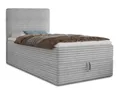 Produktbild: Sofnet Boxspringbett Mollo Mini mit Bettkasten und Matratzentopper - Einzelbett mit Bonell-Matratze und Topper, Polsterbett in weichem Cordstoff, Bett, Schlafzimmer (Grau (Tilia 86), 90 x 200 cm)