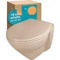 Produktbild: Calmwaters® Erhöhtes Wand WC spülrandlos Modern Plus mit Toilettendeckel, +6 cm Erhöhung, erhöhte Toilette inkl. abnehmbarem WC Sitz mit