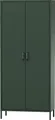 Produktbild: Jan Nowak Garderobenschrank Metall Kleiderschrank 2 Türig Flavio Ablagen Kleiderstange leiser Magnetverschluss geräumig 80 x 185 x 45 cm, Flaschengrün