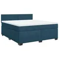 Produktbild: vidaXL Bett Boxspringbett mit Matratze Blau 180x200 cm Samt blau