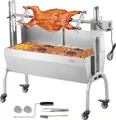 Produktbild: VEVOR Lammgrill, Spanferkelgrill, Spießbratengrill, 90 kg rollbarer BBQ-Holzkohle-Spießgrill für Schwein, Lamm, Ziege, elektrischer 52-W-Motor, Edelstahl-Drehspießröster mit Windschutzscheibe