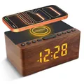 Produktbild: ANJANK Holz Digitaler Radiowecker mit Kabelloser Ladestation, Qi Fast Wireless Charger for iPhone/Samsung Galaxy,LED Display mit 5-stufiger Dimmer,9 Alarmtöne,USB Ladeanschluss,Uhrenradio,ohne Ticken