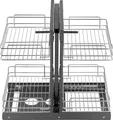 Produktbild: VEVOR Aufbewahrungsbox für Küchenschränke, Aufbewahrungskorb aus verchromtem Kohlenstoffstahl, Öffnung links und rechts, Mindestöffnungsbreite 38 cm
