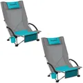Produktbild: Skandika Strand Campingstuhl Beach 2er Set | Bequemer Strandstuhl mit atmungsaktivem Mesh, Getränkehalter, niedrig, leicht zu transportieren, max. 136 kg | Faltbarer Klappstuhl, Liegestuhl
