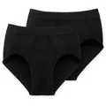 Produktbild: Schiesser Slip Authentic (2er-Pack) mit Eingriff schwarz 5 (M)