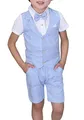 Produktbild: LOLANTA 4 STK Kleinkind Junge Sommerhochzeit Kinderanzug, Festliche Anzüge Westen Set für Kinder, Sommerlicher Jungen Anzug, Blau, 134-140 (Tag 140)