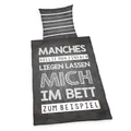 Produktbild: Sprüche Bettwäsche-Set Wendemotiv Kopfkissenbezug 80 x 80 cm Bettbezug 135 x ...