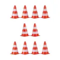 Produktbild: Unisex – Erwachsene Warnkegel 10er Set stapelbar Verkehrshütchen Schnürbeutel...