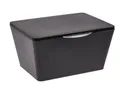 Produktbild: WENKO Aufbewahrungsbox mit Deckel Mod. Brasil, mattierter Aufbewahrungskorb für Badezimmer & Gäste-WC, dekorativer Badkorb aus bruchsicherem Kunststoff, BPA-frei, 19 x 10 x 14,5 cm, Schwarz