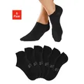 Produktbild: Sneakersocken H.I.S, Damen, Gr. 35-38, schwarz (6x schwarz), Baumwollmischung, unifarben, elastisch, Socken Sneakersocken, mit besonders kurzem Schaft