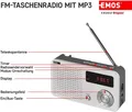 Produktbild: Emos EM-213 Radio Digitales FM-Radio und MP3-Player mit Akku , weiß/grau