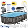 Produktbild: Bestway Power Steel Aufstellpool Frame Pool Schwimmbecken Gartenpool Filterpumpe